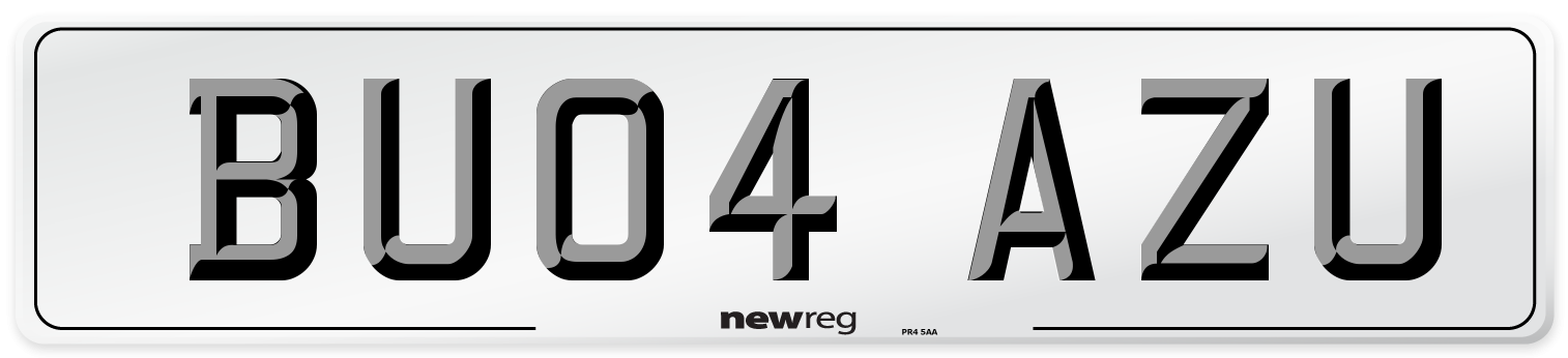 BU04 AZU Number Plate from New Reg